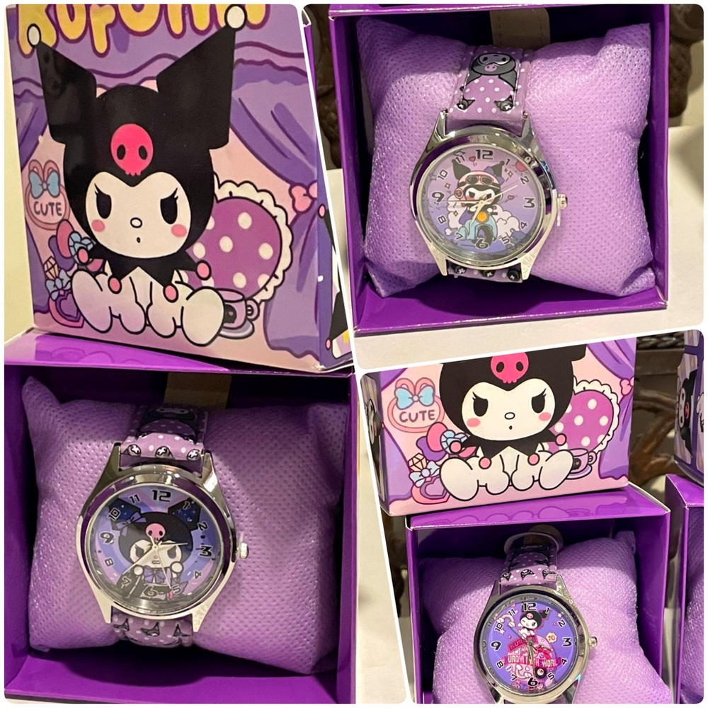 🆕 SANRIO Licensed Anime Character Wristwatch with Gift Box, Featuring Kuromi